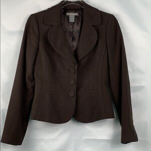 Ann Taylor brown cotton blend blazer